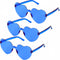 3 Pair Heart Shaped Sunglasses for Women, Heart Glasses, Heart Sunglasses, Blue...