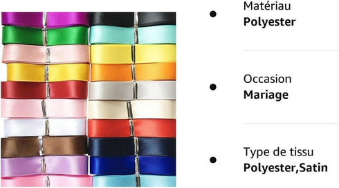 Chenkou Craft Double Face Polyester Satin Ribbon Ribbons Craft Pack Hair Bow Jewelry Making (3/8"(10mm), Multi-Colored)...