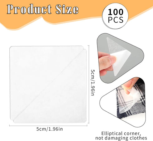 100 Pcs Collar Stays for Men's Dress Shirts, No Curl Polo Shirt Collar Stays Anti-Warping Edge Collar Stays Sticker Collar Support for Any Shirt o...