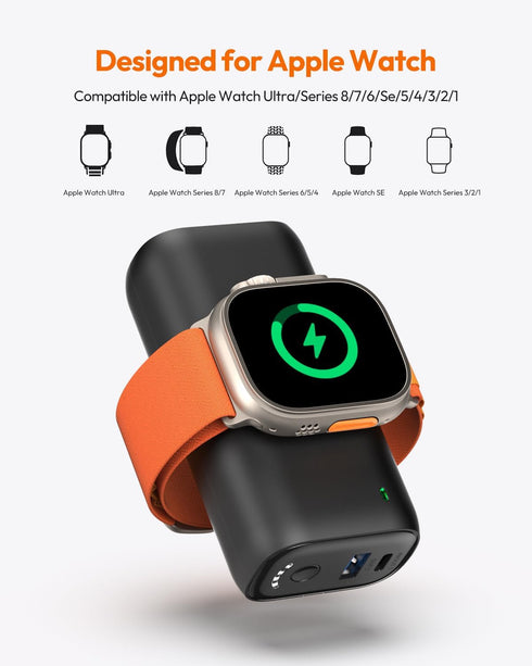 Power Bank Portable Charger - 10000mAh Portable Phone Charger 22.5W Fast Charging External Battery Pack with Built-in Cable for Apple Watch Series...