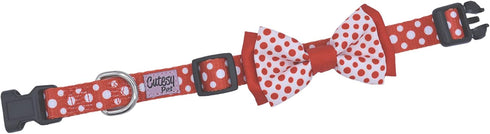 | Designer Dog Collar with Adjustable Bow | Comfortable and Strong | Durable and Cute and Made for Adventure | 5 Designs in 4 Sizes | Small, Mediu...