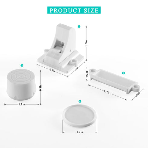 Child Safety Magnetic Cabinet Locks - vmaisi 4 Pack Adhesive Baby Proofing Cabinets & Drawers Latches...