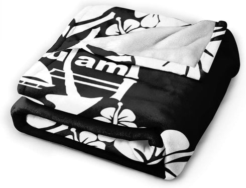 Guam Flower Hibiscus Decal Throw Blanket Ultra-Soft Cozy Lightweight Micro Sherpa Plush Fleece Blanket for Bed Soft Couch Living Room,All Season 5...