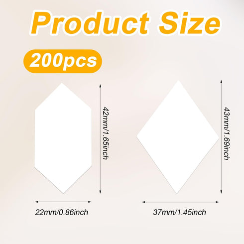 200pcs Paper Piecing Templates for Quilting Supplies, White Quilt Paper Piecing Shapes Hexagon English Paper Pieces Paper for Quilting Sewing DIY ...