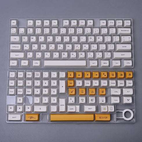 PBT Dye-Sub Keycaps 138 Keys XDA Profile Honey Milk Keycaps Set Fit for 61/64/87/104/108 Mechanical Keyboard Cherry Mx Switches...