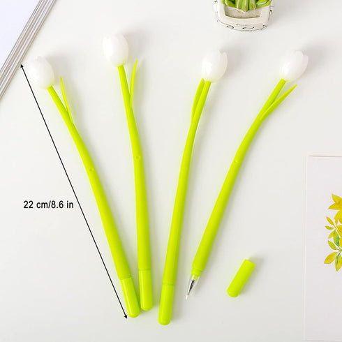 30 Pieces Color Changing Flower Pens, Gel Flower Pens 0.5mm Black Creative Gel Ink Rollerball Pen Tulip Ballpoint Pens Suitable for Home Office Sc...