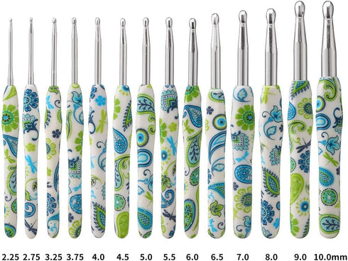 2.75mm Looen Crochet Hook, Ergonomic Handle for Arthritic Hands, Soft Rubber Grip Extra Long? Knitting Needles for Crochet Beginners, Knitting Ent...