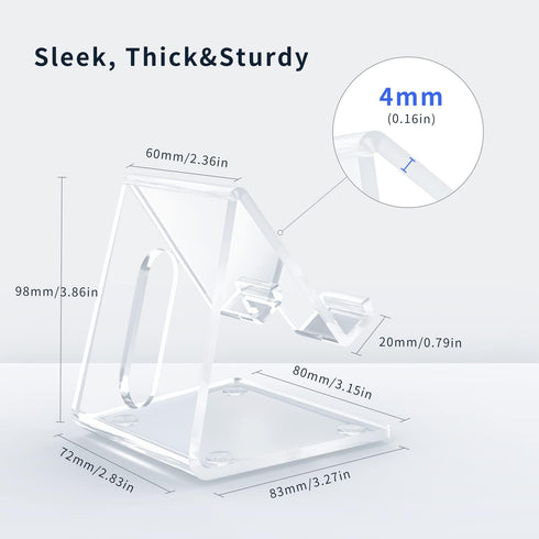 DARENYI Acrylic Cell Phone Stand for Desk, Clear Phone Holder Dock for Desk, Compatible with iPhone 13 12 11 Pro Max XR XS X SE 8 iPad All Android...