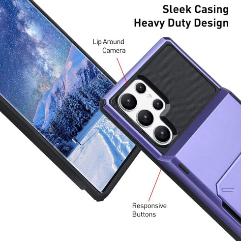 Wallet Case for Samsung Galaxy S22 Ultra Case with 4-Card Credit Card Holder Slot Shockproof Cover Hybrid Heavy Duty Protection Armor Phone Case C...