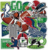 Football PVC Waterproof Stickers(30pcs) for Bottles,Luggages,Laptop,Skateboard,Notebooks,Cars,Motorcycles,Bicycles...