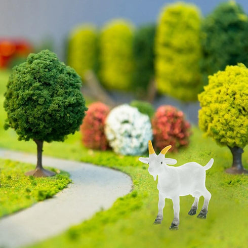 NUOBESTY Mini Goat Figurines 6pcs Plastic Realistic White Goat Animals Simulated Small Lambs Action Models Tiny Farm Sheep Figures Learning Educat...