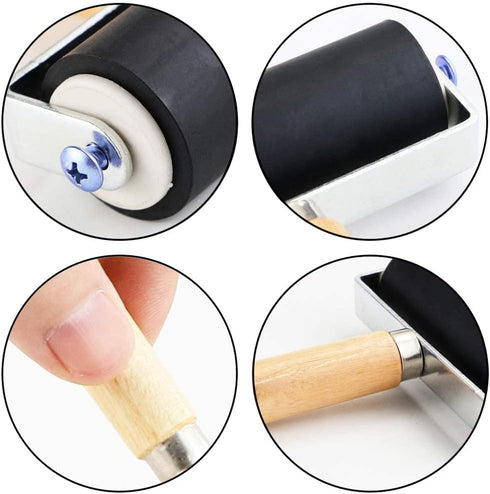 3 Pack Rubber Roller - Brayer Rollers with 3 Size for Crafting Brayer Rollers for Printmaking Brayer Tool Paint Brush Ink Applicator Art Craft Oil...