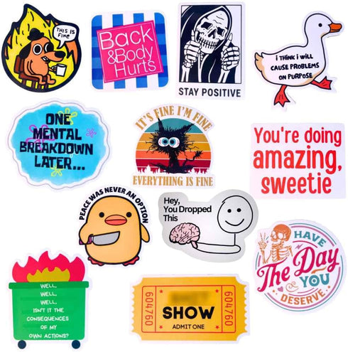 YJ PREMIUMS 12-Piece Fridge Magnets - Funny Memes, Cute Animals, and Words for Home/Office Decoration......