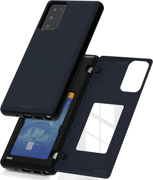 GOOSPERY for Samsung Galaxy Note 20 6.7"(2020) Card Holder Wallet Case, Easy Magnetic Door Closure Protective Dual Layer Bumper Sturdy Phone Back ...