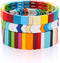 LENOOCLE Rainbow Enamel Tile Bracelet Colorful Enameled Beaded Stretch Bracelet Stackable Color-Block Strand Bracelet Set for Women Men...