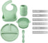 PandaEar Silicone Baby Feeding Set 6-12 Months| Baby LED Weaning Supplies| Infant Toddler Feeding Set| Silicone Baby Bib + Baby Plate with Suction...