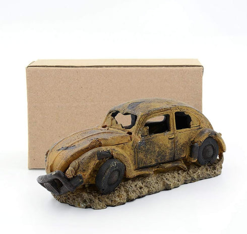 Boxtech Decorations for Aquarium, Aquarium Resin Ornament Decorations, Imitation Car Wreck for Air Bubble Stone Oxygen Pump Fish Tank...