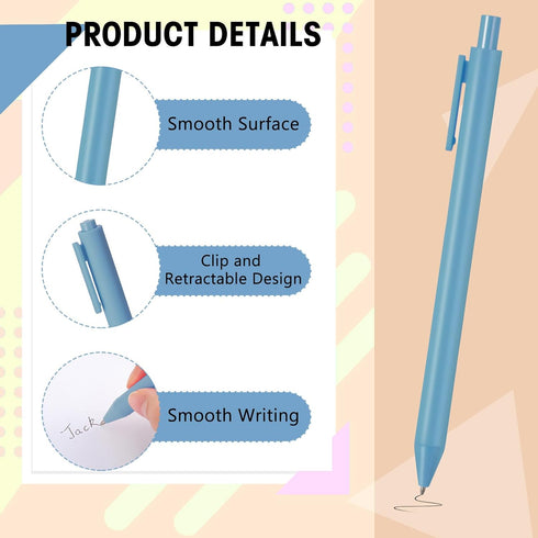 Fulmoon 50 Pcs Ballpoint Pens Bulk Retractable Comfortable Writing Pens Cute Back to School Supplies in Medium Point 1.0 mm for Teacher Student Br...
