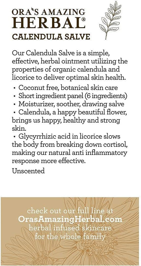 Calendula Salve, Calendula Cream, Drawing Salve, Calendula Ointment, Ora's Amazing Herbal, Coconut Free Salve made with Organic Calendula and Lico...