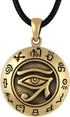 Bronze Egyptian Udjat Eye of Horus Ra Pendant Necklace...