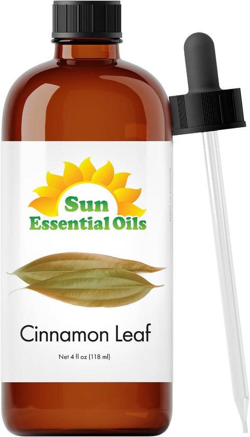 Sun Essential Oils - Cinnamon Leaf 4oz Bottle for Humidifier, Diffuser, Soaps, Candles, Aromatherapy, Home Care - Cinnamon Leaf Essential Oil for ...