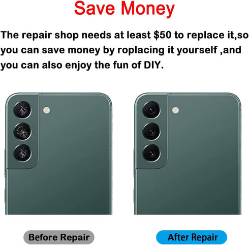 2 Set Back Camera Lens Replacement for Samsung Galaxy S22 and 22+ Plus with Professional Repairing Tool Kit and Installation Instruction......