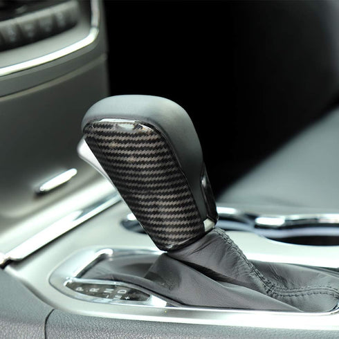 CheroCar Carbon Fiber Grain Gear Shift Knob Decoration Trim for 2017-2020 Jeep Grand Cherokee, Interior Accessories, 2 Pack...
