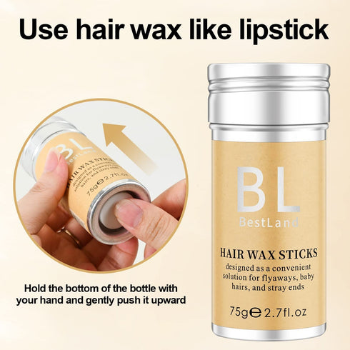 BestLand Hair Wax Stick, Flyaways Hair Stick Non-greasy Styling Wax Stick for Hair Edge Control Hair Finishing Slick Wax Stick Flyaways Edge Frizz...