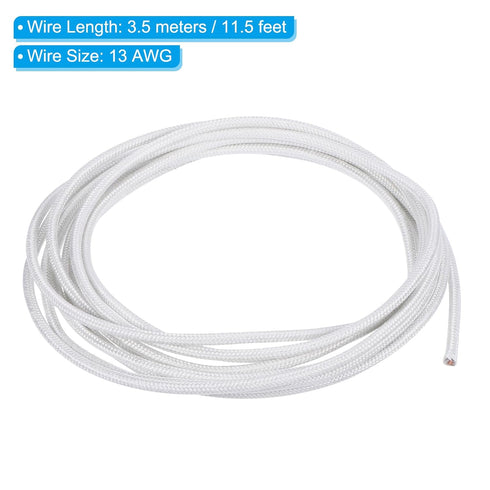 PATIKIL 11.5Ft 13 AWG High Temperature Wire, -60-350 Degrees Celsius Mica Glass Fiber Electronic Wire Insulated Heat Resistant Electronical Flexib...