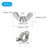 uxcell 1/2"-13 Wing Nut 15 Pcs, 304 Stainless Steel Butterfly Wing Nuts Fasteners Parts Hand Twist Tighten Wing Nuts for Machinery Electronic Equi...