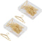 24PCS Paper Clips, Gold Paperclips with Storage Box Cute Hanger Shape Paper Clip Stainless Steel Paper Clip Small Paper Clips Multi Function Paper...