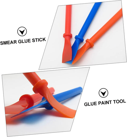 Silicone Glue Spreader 6pcs Glue Coated Sheet Leather Skiver Spachella Silicone Leather Glue DIY Leathercrafts Accessories Glue Applicator Handhel...
