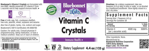 Bluebonnet Nutrition Vitamin C Crystals, for Immune Health, for Antioxidant Protection, Soy Free, Gluten Free, Non-GMO, Kosher, Dairy Free, Vegan,...