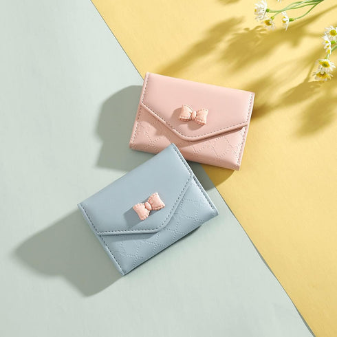 Sunwel Fashion Trendy Bow Small Bifold Wallet with Cash Credit Card Holder ID Window for Women Girls...