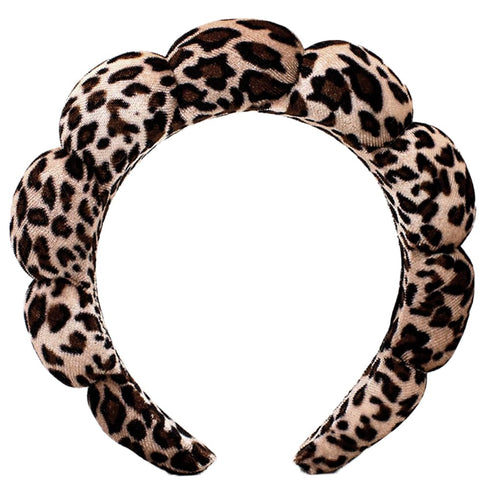 Spa Headbands for Washing Face or Makeup, Sponge Bubble Skincare Headbands, Puffy Terry Cloth Hairband for Women, Skin Care Makeup Headwear Hair A...