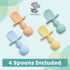 LittleWhispers Baby Silicone Spoons - Self Feeding 6 Months - Infant, Toddler, & Kid Friendly Utensils - First Stage, Baby Led Weaning - 4 Pack Ut...