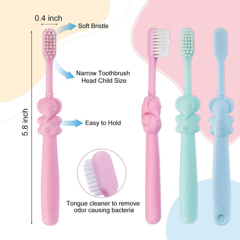 20 pcs Disposable Kids Toothbrushes Bulk Individually Wrapped,Kids Toothbrush for Age 2+ Toddler Children Toothbrush Set Soft Bristles Boys Girls ...