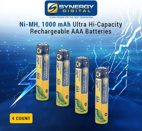 Synergy Digital Cordless Phone Battery, Compatible with Panasonic KX-TGFA51 Cordless Phone, (Ni-MH, 1.25V, 1000 mAh) AAA Rechargeable Ultra Hi-Cap...