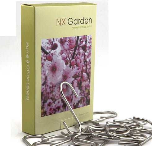 NXG 30 Pack 2.5 Inch Nickel Plated Stainless Steel S Hook S Shape Durable Hanging Hooks for Kitchen, Bathroom, Closet, Work Place, Office...