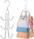 Purse Hanger for Closet, Rotatable Bag Organizer, 6 Storage Capacity Space Saving Handbag Holder, Closet Organizers and Storage Backpack Rack, Sil...