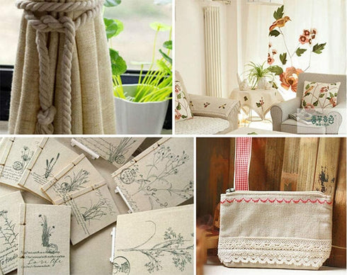 Muslin Linen Fabric Embroidery Fabric Linen Cloth Needlework Fabric Garments Crafts Accessories Embroidery Cloth Backing Material Quilting Sewing ...