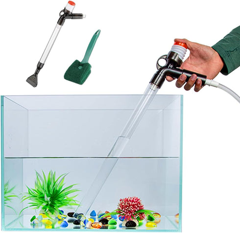 PULACO Aquarium Gravel Cleaner, New Quick Water Changer with Air-Pressing Button, Fish Tank Sand Cleaner Kit with Free Aquarium Brush...
