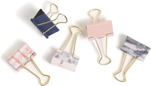 U Brands Fashion Binder Clips, Soft Dye with Gold Prongs, Office Organization Supplies, 32mm, 36 Count...
