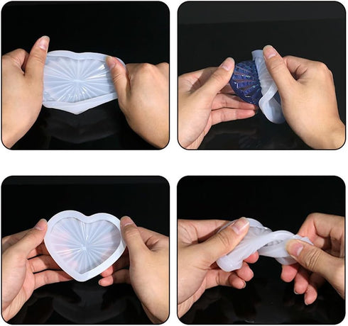 Zayookey Box Resin Molds, Storage Box Silicone Mold with Lid, Heart Shape Jewelry Box Epoxy Resin Casting Mould for DIY Trinket Candy Containers C...