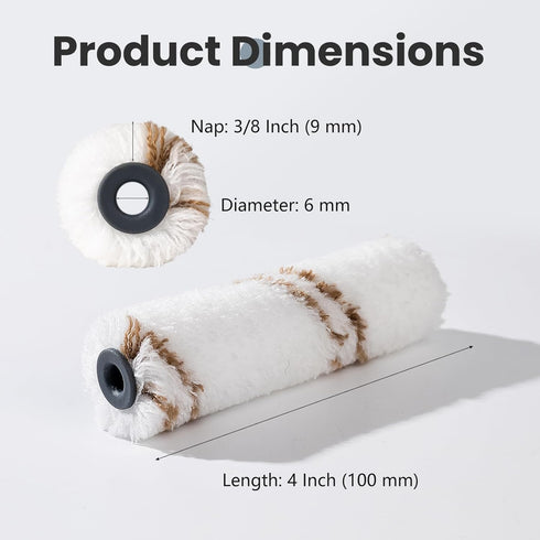 Mister Rui Microfiber Paint Roller Covers 4 Inch, 40 Pack Small Paint Roller Covers with Roller Frame Kit, Mini Paint Rollers for Painting Walls, ...
