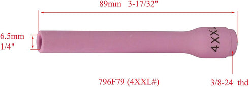 RIVERWELD TIG Alumina Nozzles Ceramic Cups Long 796F79XXL (#4XXL 1/4") Fit DB SR WP 9 20 25 TIG Welding Torch 5pk...