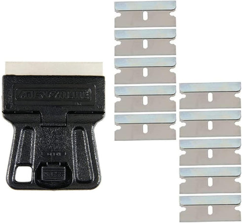 Safe Plastic Scraper Include 10Pcs Scraper Replacement,for Stickers Paint Label Glue Adhesive Removal, Ceramic Glass Window Cleaning...