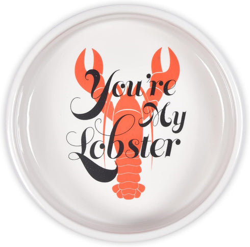 “You’re My Lobster” Cat Bowl, 5” 12.17oz Ceramic & Dishwasher-safe with Lobsters and Friends Logos | Friends Show Pet Products| Cat Bowls for Frie...