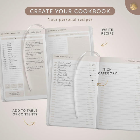 Recipe Book A5 Salt - blank Hardcover DIY Cookbook for 100 recipes - Collect and Personalize Your Favorite Recipes - write your own recipes...