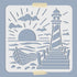 Lighthouse Stencils 11.8 x 11.8 Inch Sea Ocean Nautical Sailboat Stencils Reusable PET Summer Clouds Sun SeagullsStencils for Painting on Walls, A...